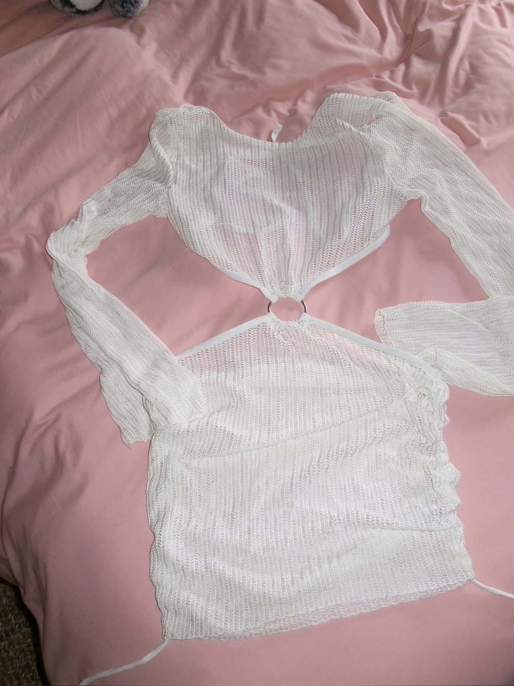 White Ring Sheer Knit Women’s cover up